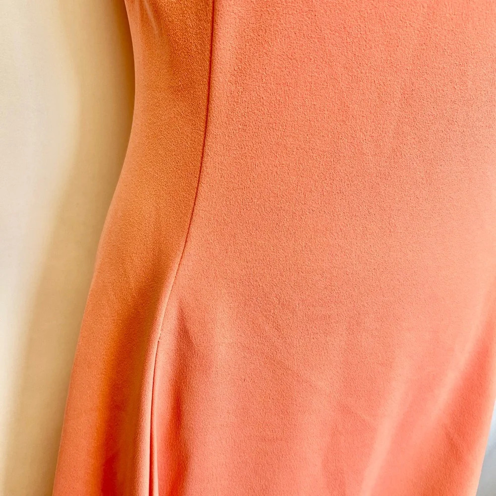 NWT DKNY Fit And Flare Peach Midi Sleeveless Dress Pockets Formal Casual Size 4 - Picture 5 of 15